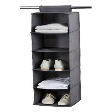 Imagem de Organizador De Guarda Roupa Suspenso 5 Espaços Prateleira - Casita