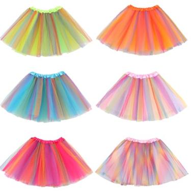 Imagem de Conjunto de 6 saias de bailarina Kilofly Girls Tutu infantil para aniversário, festa de princesa