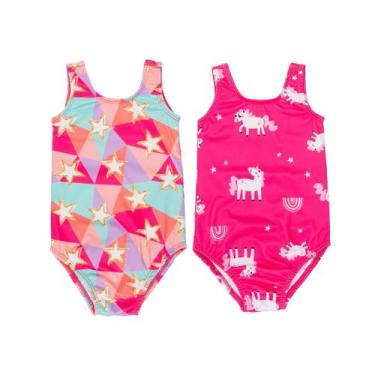 Imagem de Kit 2 Maiôs Malha Uv Menina Infantil Praia Piscina - Fofotinhos, Estre