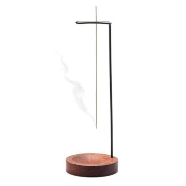Imagem de Porta Incenso de Madeira,Suporte para Incenso,Queimador de Incenso Multiuso com Suporte de Metal para Varetas - Ideal para Meditação,Yoga,Aromaterapia e Como Peça Decorativa para Casa e Spa
