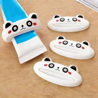 Imagem de Espremedor de pasta de dente de desenho animado com 4 unidades - Espremedor de tubo manual animal - 4WHITE