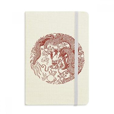 Imagem de Caderno de retrato de dragão chinês com desenho de animal oficial em tecido rígido diário clássico