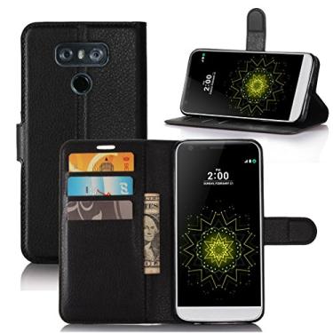 Imagem de Capa para LG G6, capa carteira flip de couro PU premium com compartimento para cartão, suporte e fecho magnético [capa interna de TPU à prova de choque] Compatível com LG G6