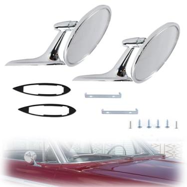 Imagem de Gravata borboleta redonda espelhos retrovisores externos com base canelada para 1963-1964 Bel Air Biscayne Impala / 1963-1965 Corvair