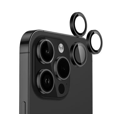 Imagem de FLOLAB Protetor de lente de câmera NanoArmour para iPhone 15 Pro Max durável, capa de câmera de vidro temperado, anel de câmera de alumínio, TruColors antirreflexo, ultra transparente e fácil de