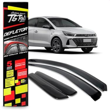 Imagem de Calha Chuva Defletor Inteiriça Slim Hb20 Hatch 4 Portas 2020 2021 2022 2023 Fumê 100% Acrílico
