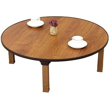 Imagem de Mesa dobrável, mesa de jantar redonda/mesa baixa de estilo japonês/mesa de estudo/mesa pequena, para quarto tatami, janela saliente, sala de chá, h30cm, 70cm