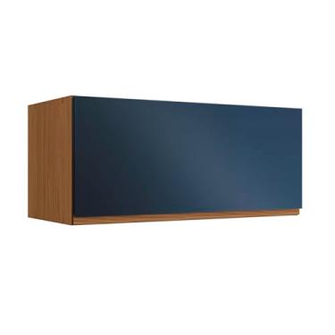 Imagem de Aéreo Basculante 1 Porta de 800mm de Madeira Canela/Azul