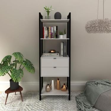 Imagem de Estante para Livros 2 Gavetas Centro 185cmx65cm Haia Yescasa