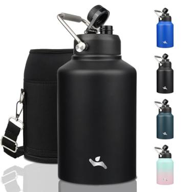 Imagem de Konokyo Garrafa de água isolada com alça de metal 300 ml - preta