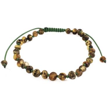Imagem de Pulseira e Tornozeleira Regulável (18cm) Âmbar Báltico Verde Escuro Nã