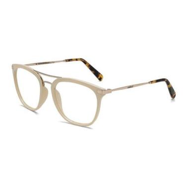 Imagem de Armação Óculos Colcci Mag C6113b7253 Branco Off White Brilho Dourado, 