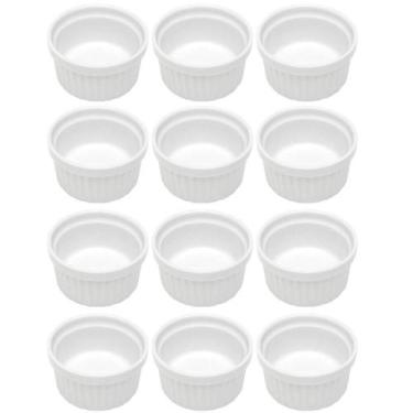 Imagem de Jogo 12 Ramequins 50ml Canelado Porcelana Classic Branco Lyor Servir P