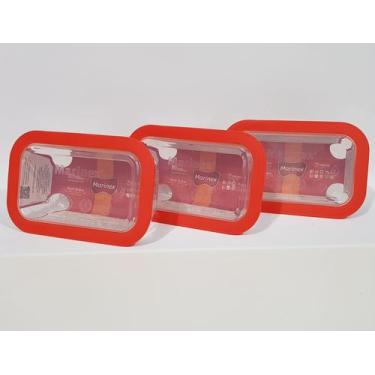 Imagem de 3 Potes Marinex Vidro Retangular Manteigueira C/ Tampa 750Ml - Nadir F