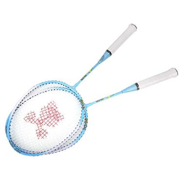Imagem de Raquete de Badminton Infantil de Desenho Animado, Liga de Alumínio, Elástica e Resistente, para Esportes Ao Ar Livre Infantis (Azul)