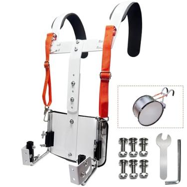 Imagem de Tceapoo Porta-tarola, alça ajustável para tarola, faixa de marcha, arreio de tarola, acessório de percussão para instrumentos de percussão (branco)