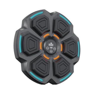 Imagem de Rock88 Máquina de boxe musical, máquina de perfuração de música montada na parede com 9 velocidades ajustáveis, equipamento de academia de boxe com visor LED para iniciantes, preto, 41 x 41 x 5,2 cm