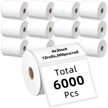 Imagem de Etiquetas Térmicas KingTac 4x3 (101mm x 76mm) - Pacote com 6000 Unidad