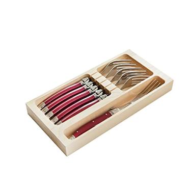 Imagem de LAGUIOLE LA TOUR Conjunto de 6 garfos Luxo com bandeja de madeira Bordeaux