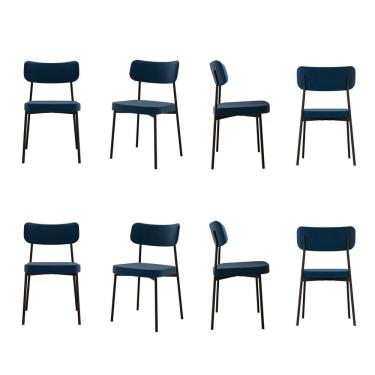 Imagem de Kit com 8 Cadeiras para Sala de Jantar Mona Yescasa Blue