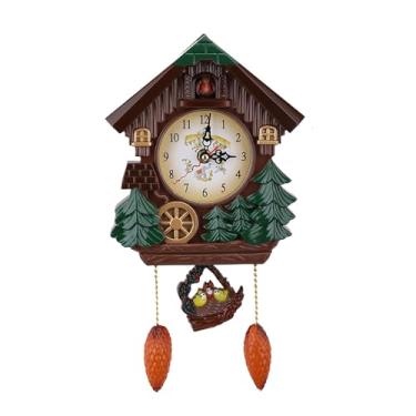 Imagem de Relógio de cuco qanyegn, decoração de plástico relógio vintage, relógio de parede da casa da árvore para decoração de casa, presentes