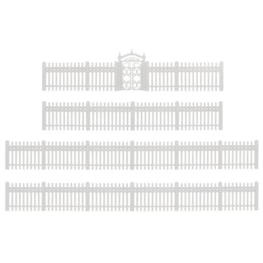 Imagem de Parede de construção de cercas com portões em escala HO para cena de diorama de trens modelo (estilo A-branco)