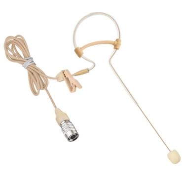 Imagem de XGWTH Microfone de fone de ouvido com gancho único, condensador omnidirecional para pendurar, compatível com sistema transmissor sem fio Audio-Technica Bodypack com plugue Hirose de 4 pinos