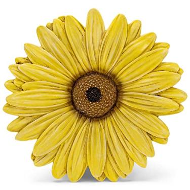 Imagem de NAT & Jules Gerbera Daisy Flower Shaped Dimensional Indoor Outdoor 12 inch Cast Resin Decorative Garden Stepping Stone, Patio, Walkway Sculpture Yard Art, Yellow