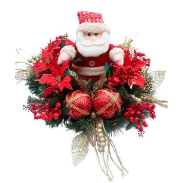Imagem de Decoração Arranjo De Mesa Natal Papai Noel Luzes LEDs 60cm