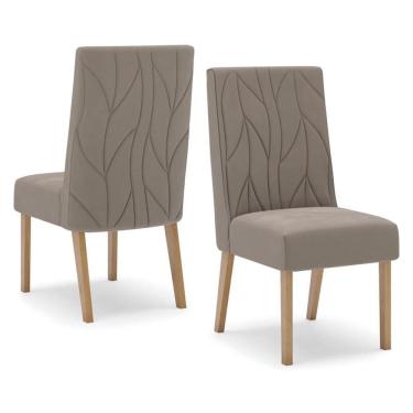 Imagem de Cadeira Sala de Jantar Eloá 2 Unidades Nature/Marrom Amêndoa - Henn