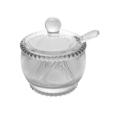Imagem de Açucareiro Cristal Com Colher Pearl 10X8X7 Cm - Rojemac