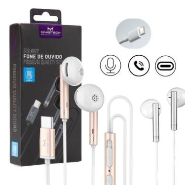 Imagem de Fone de Ouvido com Fio Tipo C Com Microfone para entrada tipo C - Make