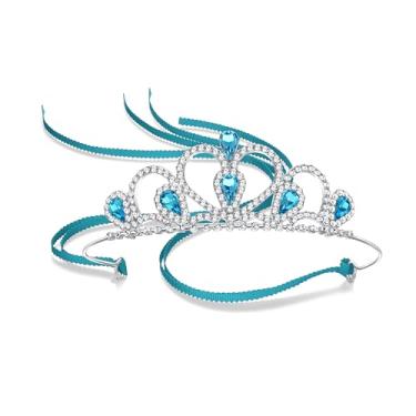 Imagem de Lovelyshop Tiara de strass de prata com pedras coloridas para crianças pequenas, formatura, aniversário, coroa de princesa, Large, Strass, Cristal