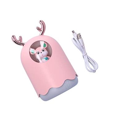 Imagem de ZJchao Difusor de de Umidificador de Desktop USB Com 300 Ml de Tanque de água Grande 2 Modos de Spray e Luzes Coloridas para o Quarto de Escritório Em Casa (Rosy)