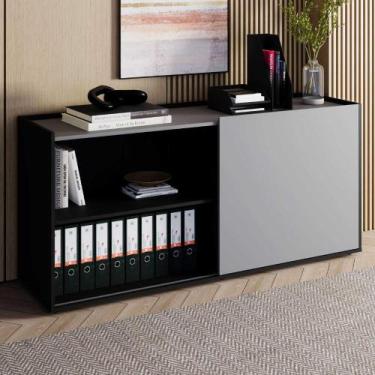 Imagem de Armário Baixo 1,58m com Porta de Correr e 2 Nichos F5 Office - F5 Offi