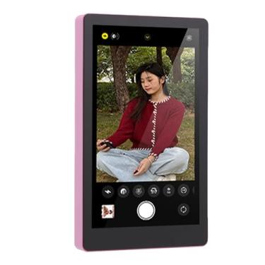 Imagem de Yunseity Tela Magnética Vlog Selfie Selfie Treling Trowless Câmera Visor Com Bateria de 1500mAh de 3,97 Polegadas para Stream Ao Photography (Rosa)