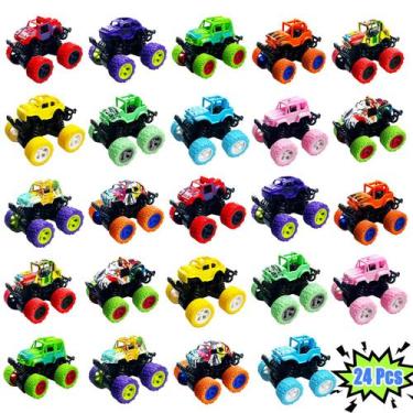 Imagem de Pacote de 24 brinquedos Mini Monster Trucks para crianças de 3 anos ou