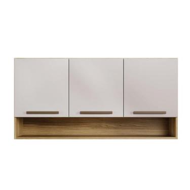 Imagem de Armário Aéreo Cozinha 3 portas com nicho multiuso - Arte Móveis, Cinam