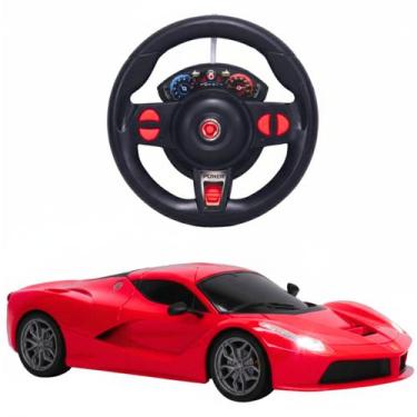 Imagem de Carro de Controle Remoto Super Car Com Luz Volante Vermelho Esportivo 