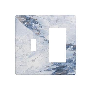 Imagem de Nadoabtm Capas de tomada padrão de mármore azul cinza veia 1 interruptor 1 interruptor de luz conjunto de interruptor de luz placa de interruptor elétrico capas de placa decorativa para decoração de
