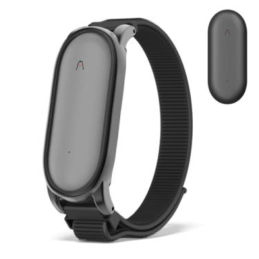 Imagem de Nimuw Pulseira elástica de nylon respirável compatível com plaud NotePin & Plaud NotePin S (2025) com fecho de (preto)