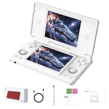 Imagem de GiipGoop RG DS Consoles de jogos portáteis RG DS Retro Gaming Console de videogame de tela dupla Android 14 portátil Pocket Arcade 40.000 mAh bateria WiFi, Bluetooth, saída HD, branco polar