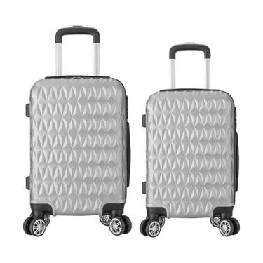 Imagem de Kit 2 Mala de Viagem Bordo PP 10kg Padrão ANAC e Média Em ABS - EAGLE,