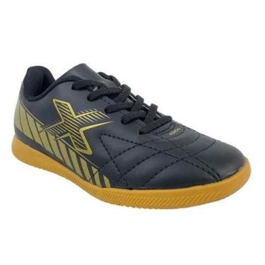 Imagem de Chuteira OXN Track Indoor Infantil Masculino - 353930, Preto, Dourado,
