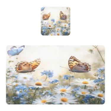 Imagem de Burbuja Jogo americano conjunto de 2, tapetes de mesa de cozinha de PVC antiderrapantes resistentes ao calor à prova d'água para mesa de jantar, laváveis, 30,5 x 45,7 cm