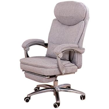 Imagem de Cadeira executiva executiva giratória cadeira de escritório reclinável com apoio de pernas retrátil, cadeira de computador ergonômica tipo S, cadeira gerencial confortável acolchoada com espuma