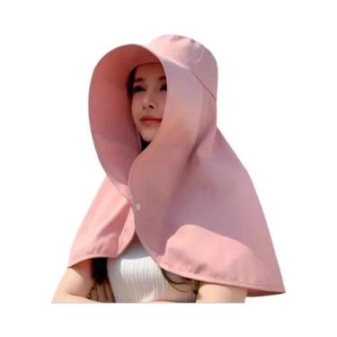 Imagem de Chapéu Bucket Feminino De Aba Larga Com Proteção UV Para Pesca, Caminh