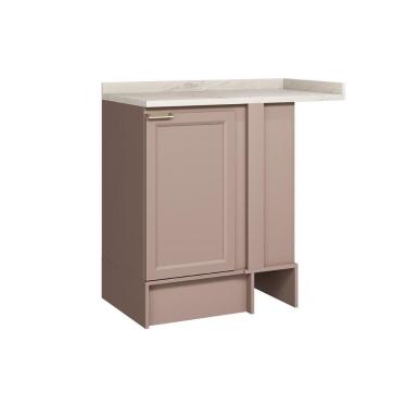 Imagem de Balcão Cozinha Modulado C/ Tampo Malta 2630 Canto Reto C/ 1 Porta 94cm Duna Carraro