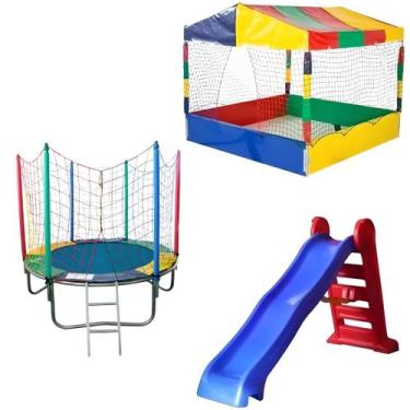 Imagem de Pula Pula Trampolim 1,83m Piscina de Bolinhas Quadrada 1,50m Escorrega