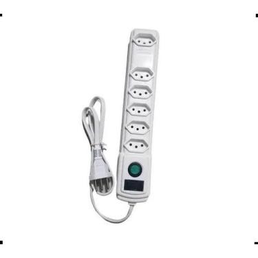 Imagem de Filtro de linha c/ fusivel 6 tomadas branco naticon